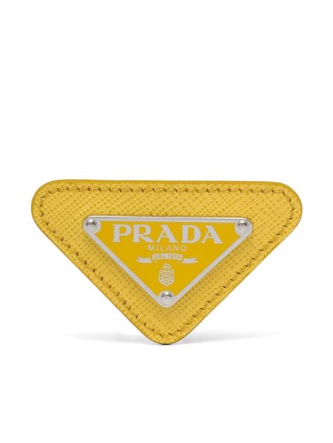 prada enamelled triangular logo pin|Prada Enamelled Triangular Logo Pin .